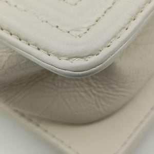 Pre-owned Chanel BOY CHANEL White Leather A67085 shoulderbag | stylenewstar
