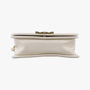 Pre-owned Chanel BOY CHANEL White Leather A67085 shoulderbag | stylenewstar