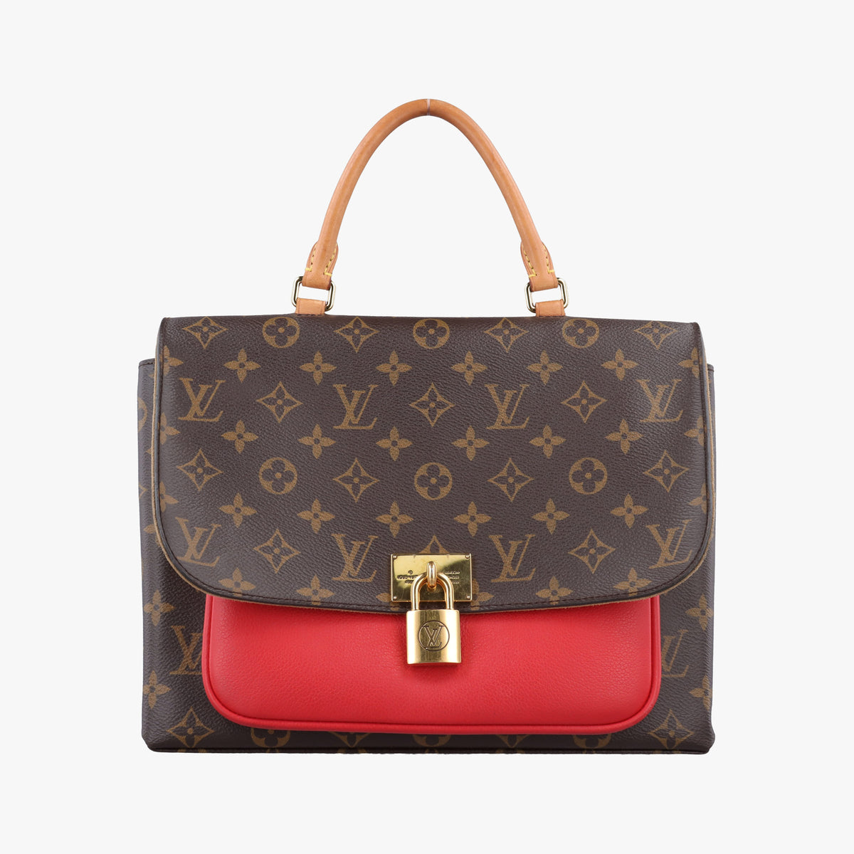 Secondhand Louis Vuitton MARIGNAN Brown×COQUELICOT Monogram Canvas×calf leather M44544 handbag | stylenewstar