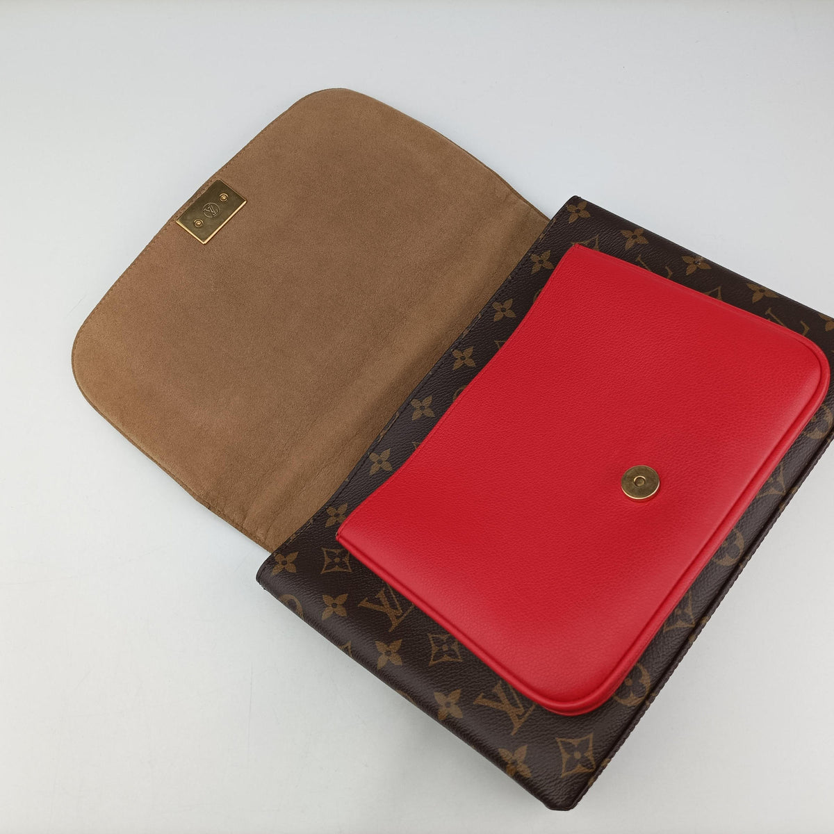 Secondhand Louis Vuitton MARIGNAN Brown×COQUELICOT Monogram Canvas×calf leather M44544 handbag | stylenewstar