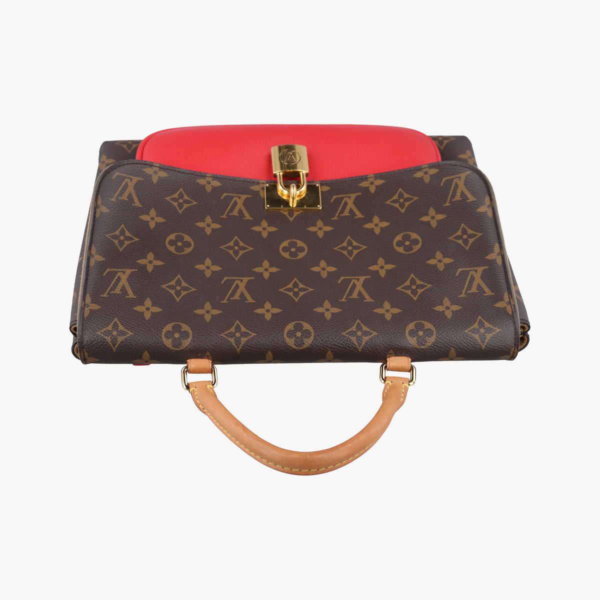 Secondhand Louis Vuitton MARIGNAN Brown×COQUELICOT Monogram Canvas×calf leather M44544 handbag | stylenewstar