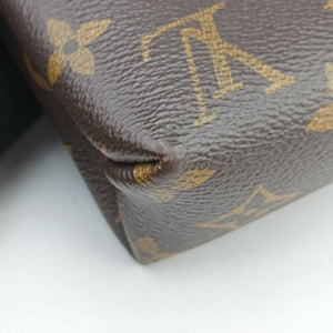 Pre-owned Louis Vuitton Pallas Chain Brown x Cerise Monogram canvas x leather M41201 shoulderbag | stylenewstar