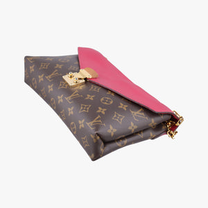 Pre-owned Louis Vuitton Pallas Chain Brown x Cerise Monogram canvas x leather M41201 shoulderbag | stylenewstar