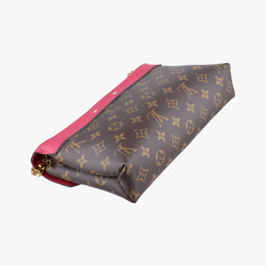 Pre-owned Louis Vuitton Pallas Chain Brown x Cerise Monogram canvas x leather M41201 shoulderbag | stylenewstar