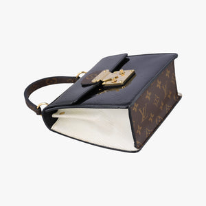 Pre-owned Louis Vuitton Spring Street PM BLACK×Brown×white Vernis×Epi×Monogram Canvas M90375 shoulderbag | stylenewstar