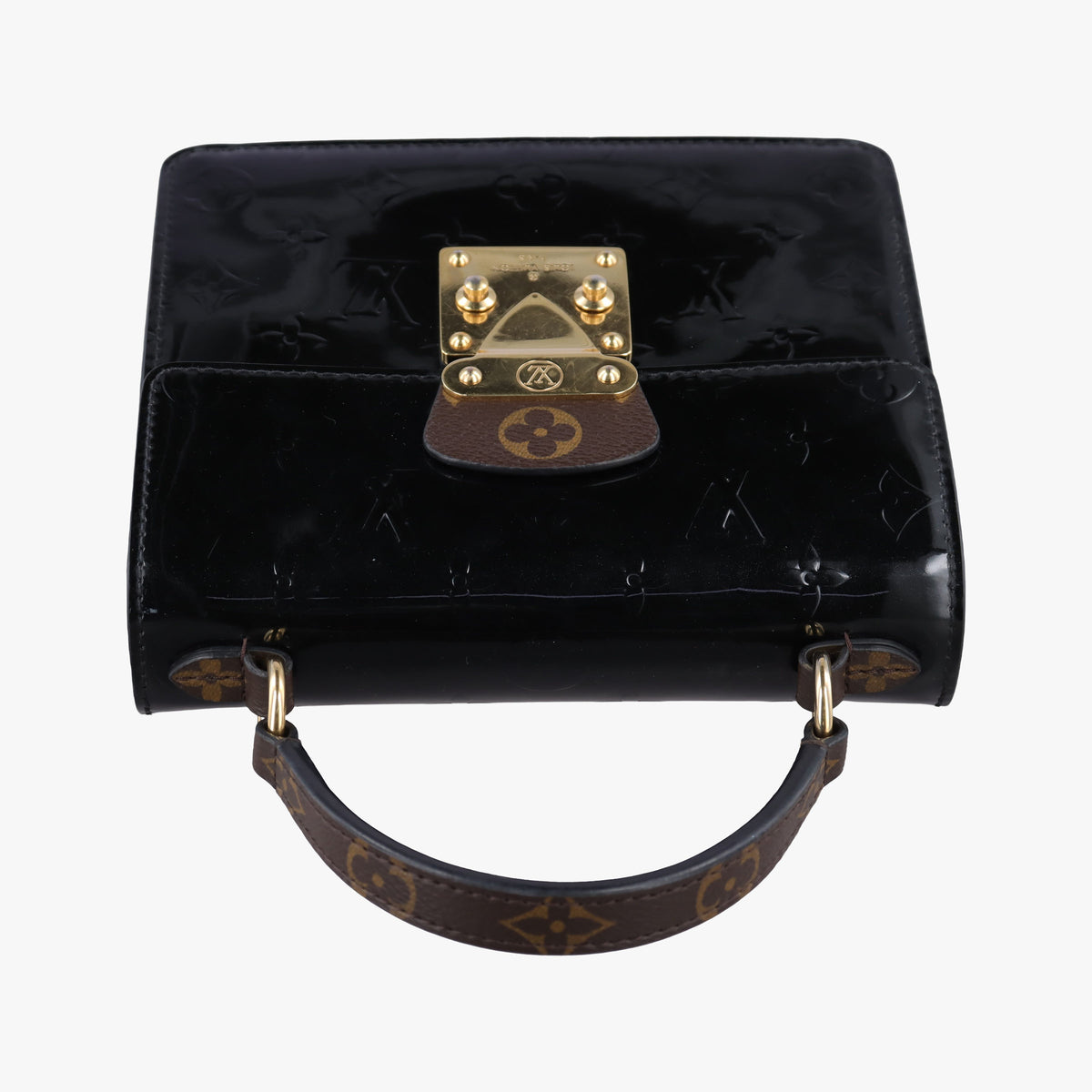 Pre-owned Louis Vuitton Spring Street PM BLACK×Brown×white Vernis×Epi×Monogram Canvas M90375 shoulderbag | stylenewstar