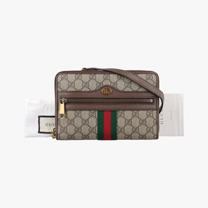 Pre-owned Gucci Ophidia Beige x Brown PVC coated canvas x Leather 575722 bum bag/waist bag | stylenewstar
