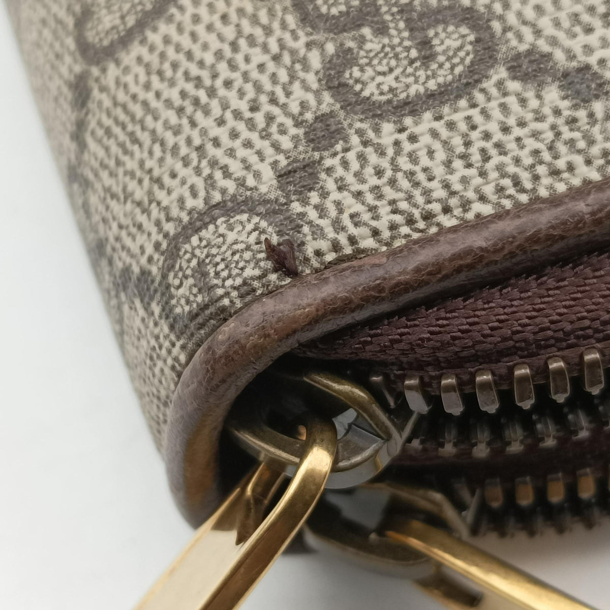 Pre-owned Gucci Ophidia Beige x Brown PVC coated canvas x Leather 575722 bum bag/waist bag | stylenewstar