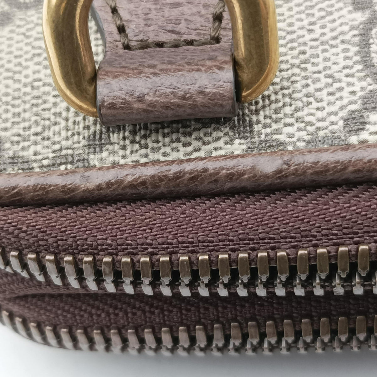 Pre-owned Gucci Ophidia Beige x Brown PVC coated canvas x Leather 575722 bum bag/waist bag | stylenewstar