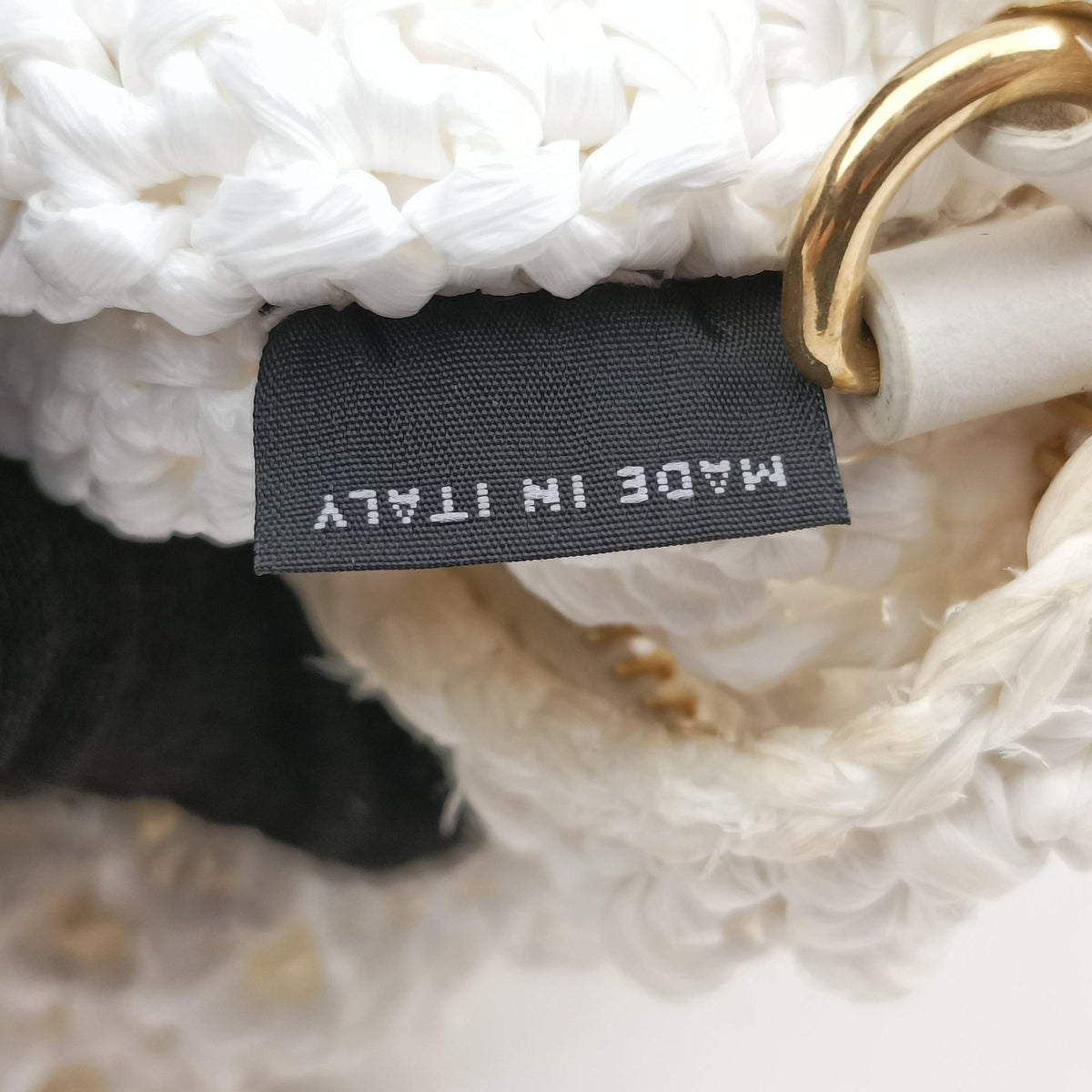Pre-owned Miu Miu Wonder Crochet Hobo White Raffia×Leather 5BC125 handbag | stylenewstar