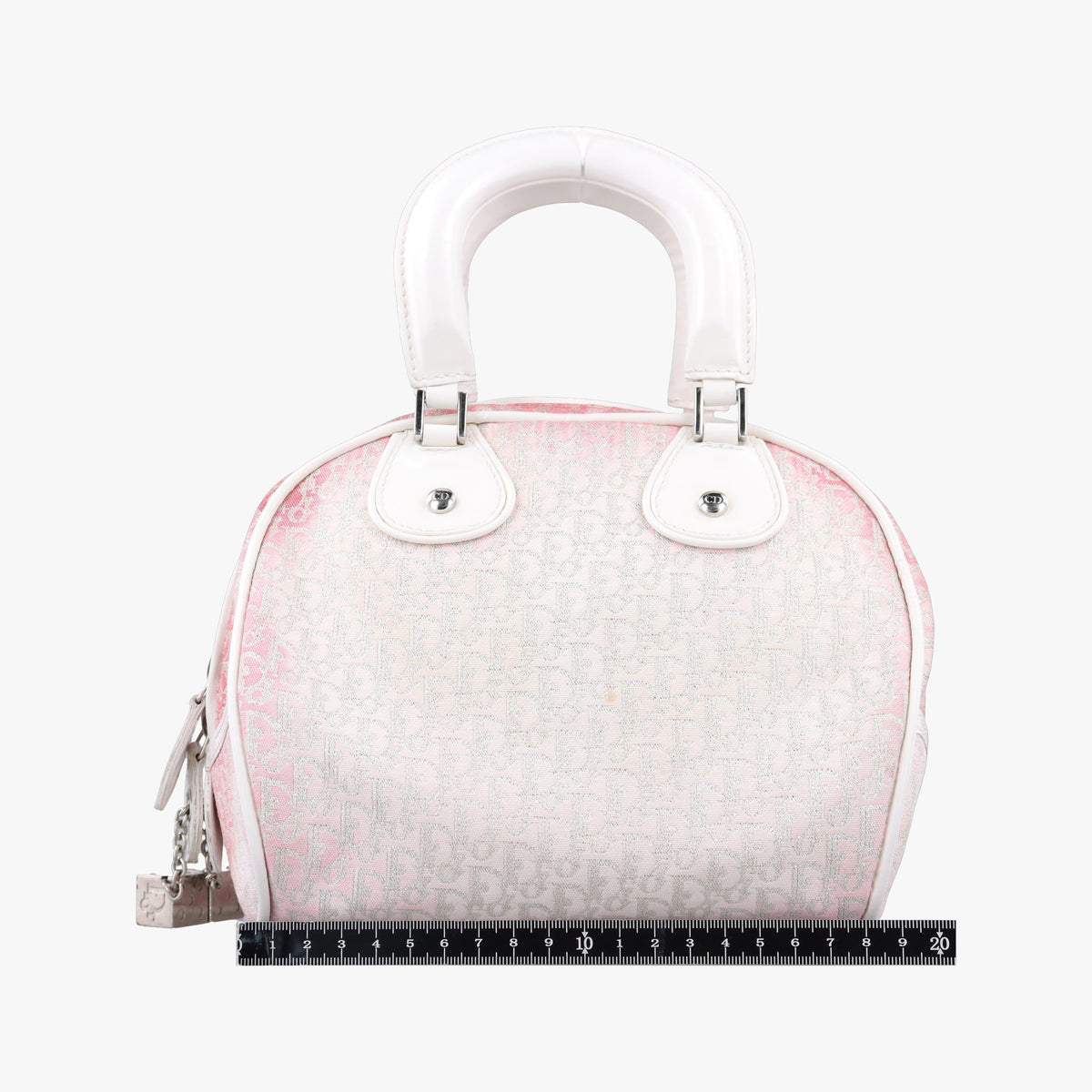 Pre-owned Christian Dior Gambler Dice Tortter White canvas  handbag | stylenewstar