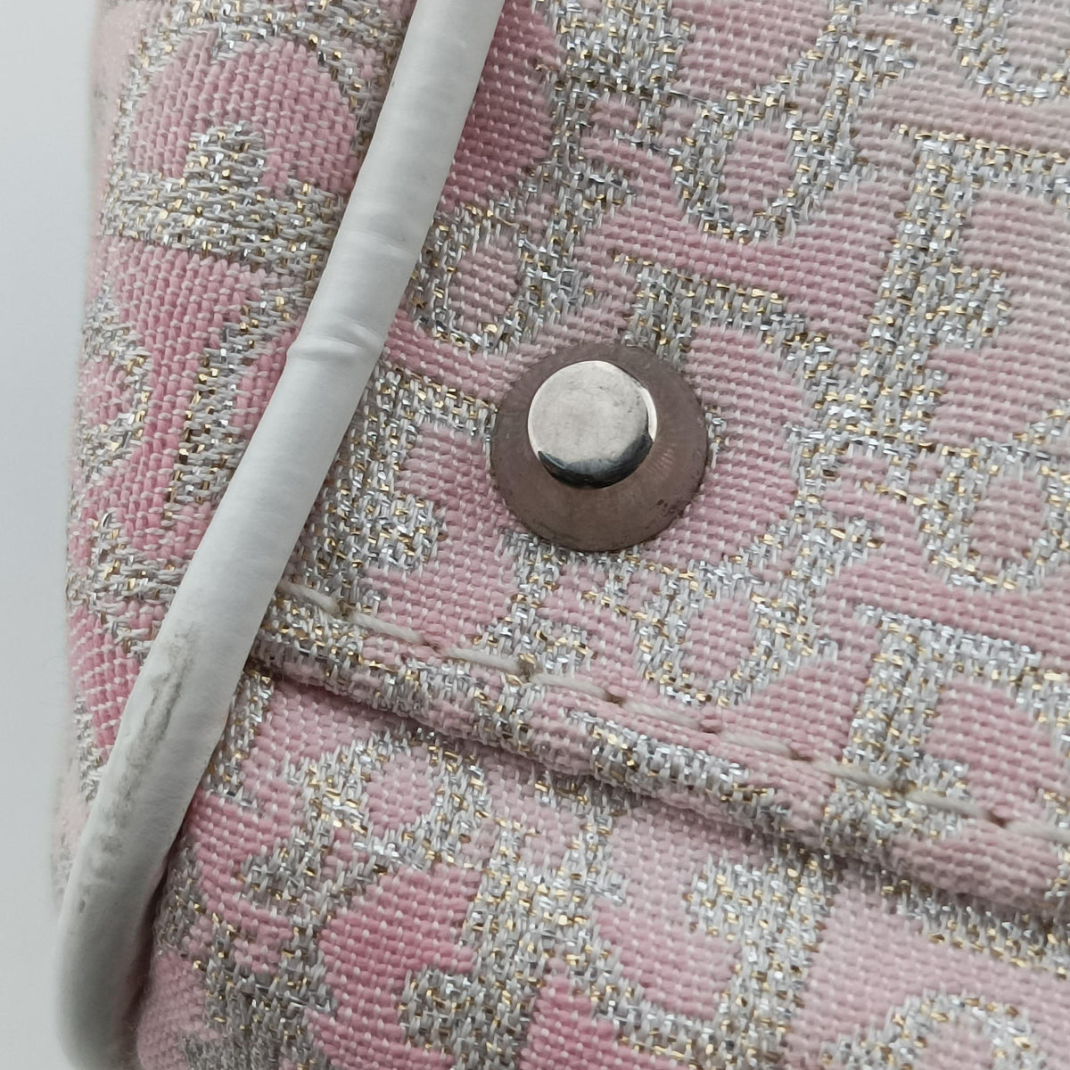 Pre-owned Christian Dior Gambler Dice Tortter White canvas  handbag | stylenewstar