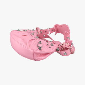Pre-owned Balenciaga Le Cagole Pink lambskin  shoulderbag | stylenewstar
