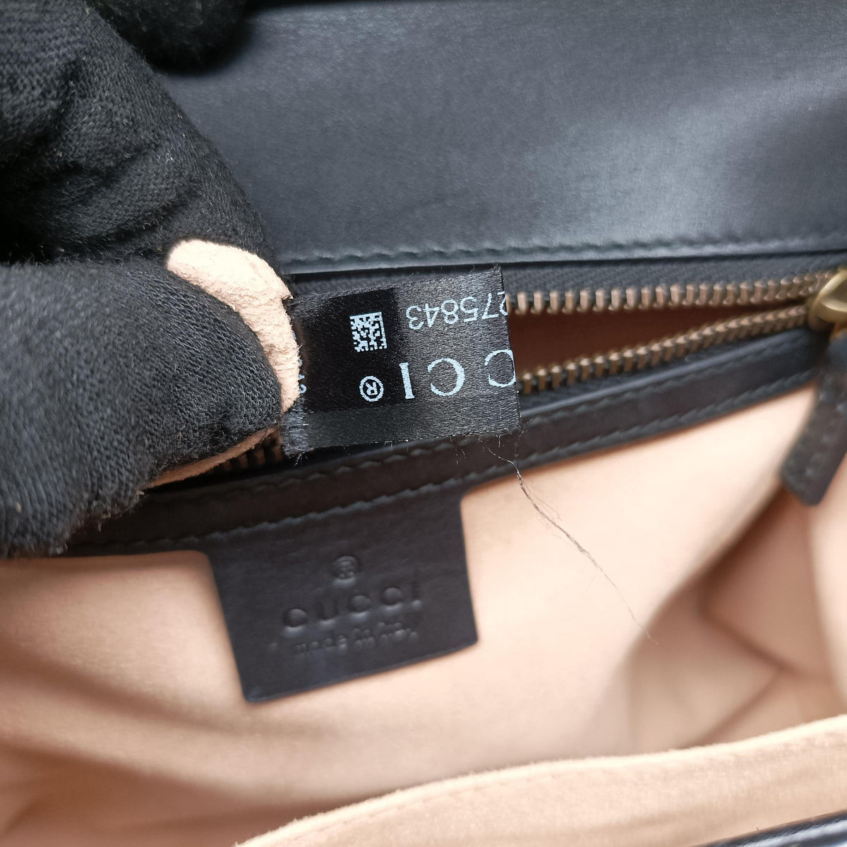 Pre-owned Gucci Osiride GG Supreme beige×Black×Golden PVC coated canvas×leather 497996 shoulderbag | stylenewstar