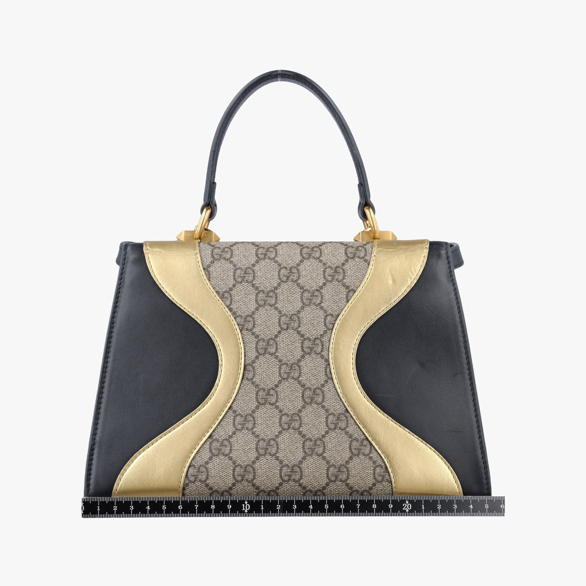 Pre-owned Gucci Osiride GG Supreme beige×Black×Golden PVC coated canvas×leather 497996 shoulderbag | stylenewstar