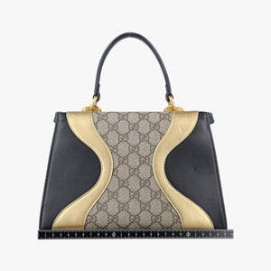 Pre-owned Gucci Osiride GG Supreme beige×Black×Golden PVC coated canvas×leather 497996 shoulderbag | stylenewstar