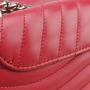 Pre-owned Louis Vuitton NEW WAVE Chain MM Ecarlate Leather M51943 shoulderbag | stylenewstar
