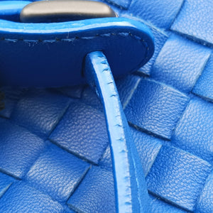 Vintage Bottega Veneta NODINI Intrecciato Blue lambskin  shoulderbag | stylenewstar