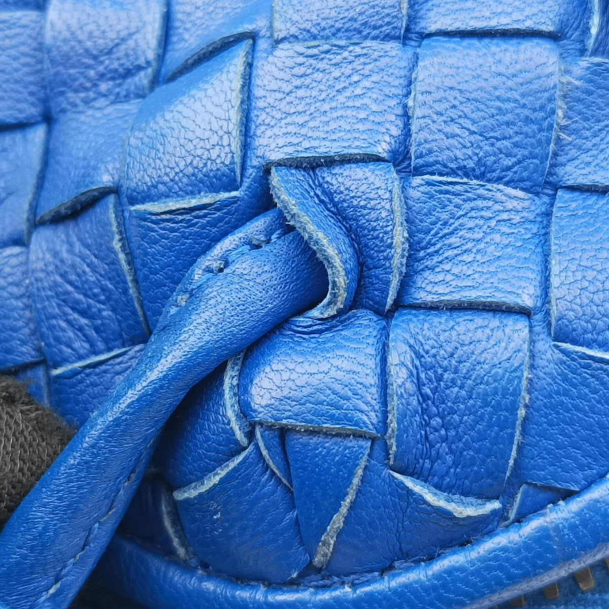 Vintage Bottega Veneta NODINI Intrecciato Blue lambskin  shoulderbag | stylenewstar