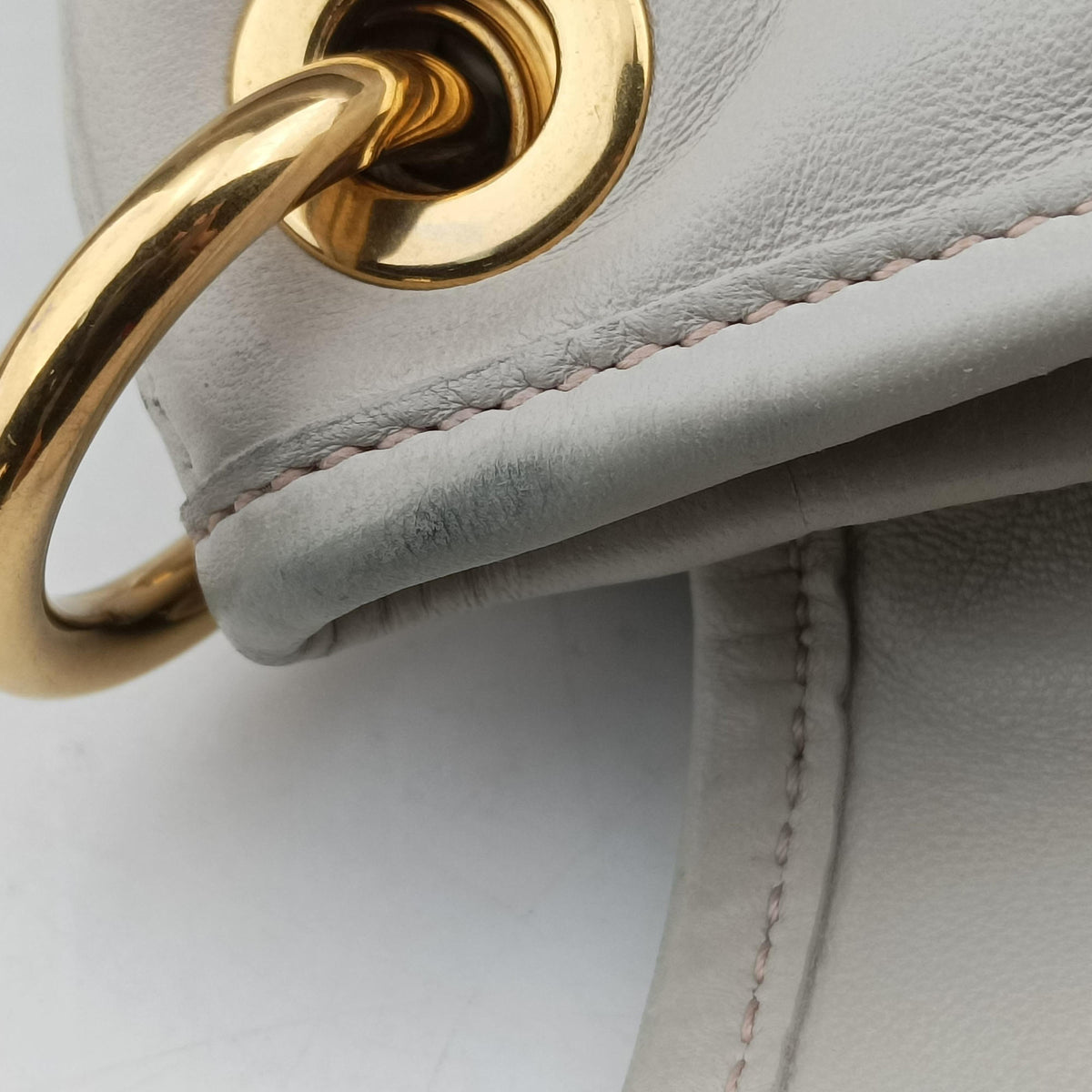 Pre-owned Miu Miu Coffer Matelasse Grey Leather  shoulderbag | stylenewstar