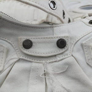 Pre-owned Balenciaga Le Cagole White Denim  shoulderbag | stylenewstar