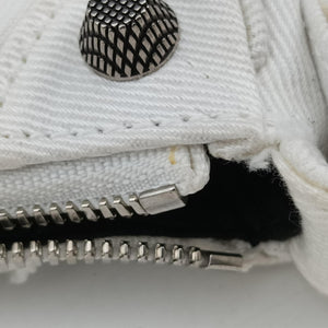 Pre-owned Balenciaga Le Cagole White Denim  shoulderbag | stylenewstar