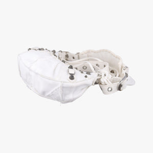Pre-owned Balenciaga Le Cagole White Denim  shoulderbag | stylenewstar
