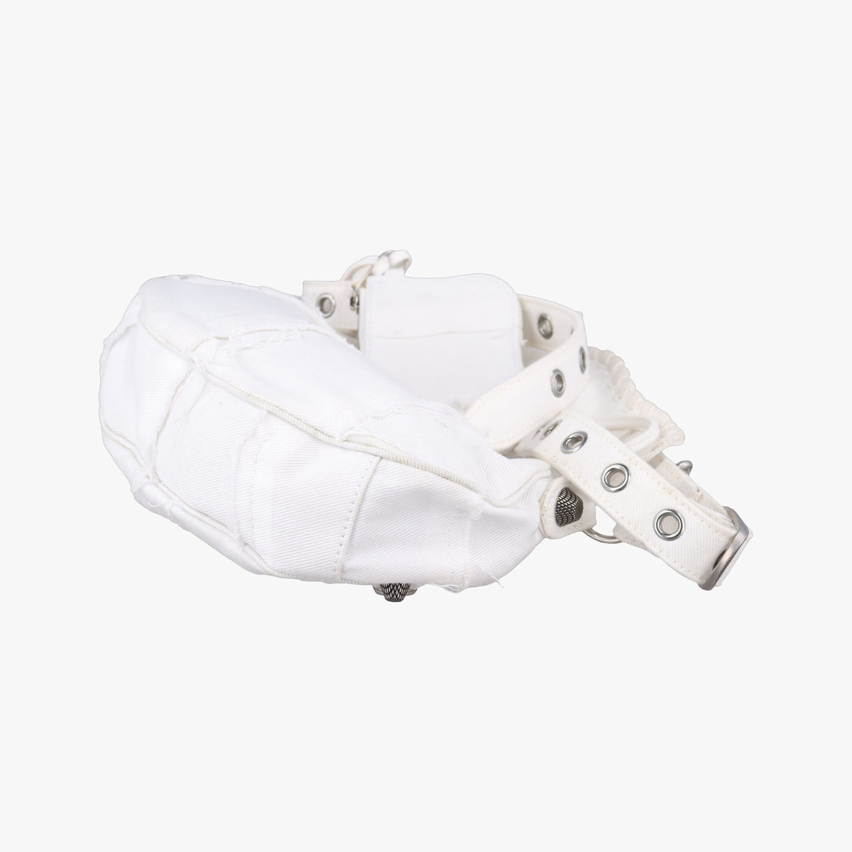 Pre-owned Balenciaga Le Cagole White Denim  shoulderbag | stylenewstar