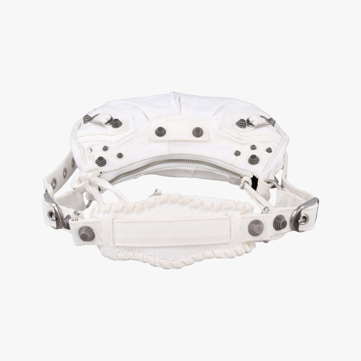 Pre-owned Balenciaga Le Cagole White Denim  shoulderbag | stylenewstar