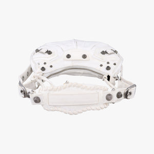 Pre-owned Balenciaga Le Cagole White Denim  shoulderbag | stylenewstar