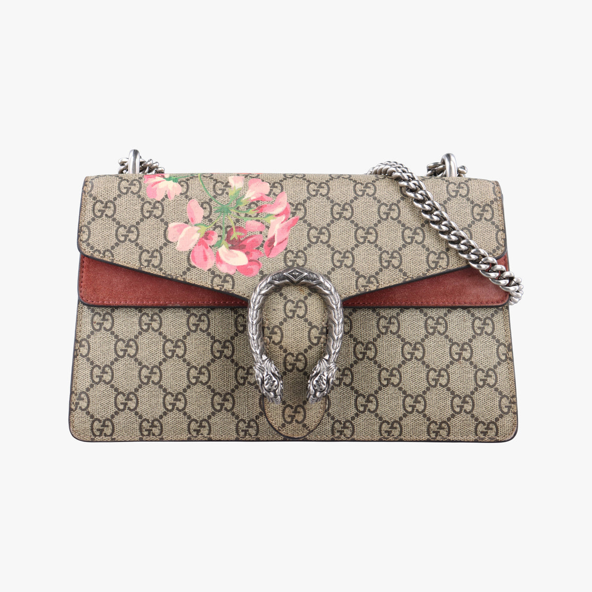 Pre-owned Gucci Dionysus beige×red×multi PVC coated canvas × suede 400249 shoulderbag | stylenewstar