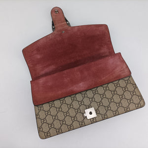 Pre-owned Gucci Dionysus beige×red×multi PVC coated canvas × suede 400249 shoulderbag | stylenewstar