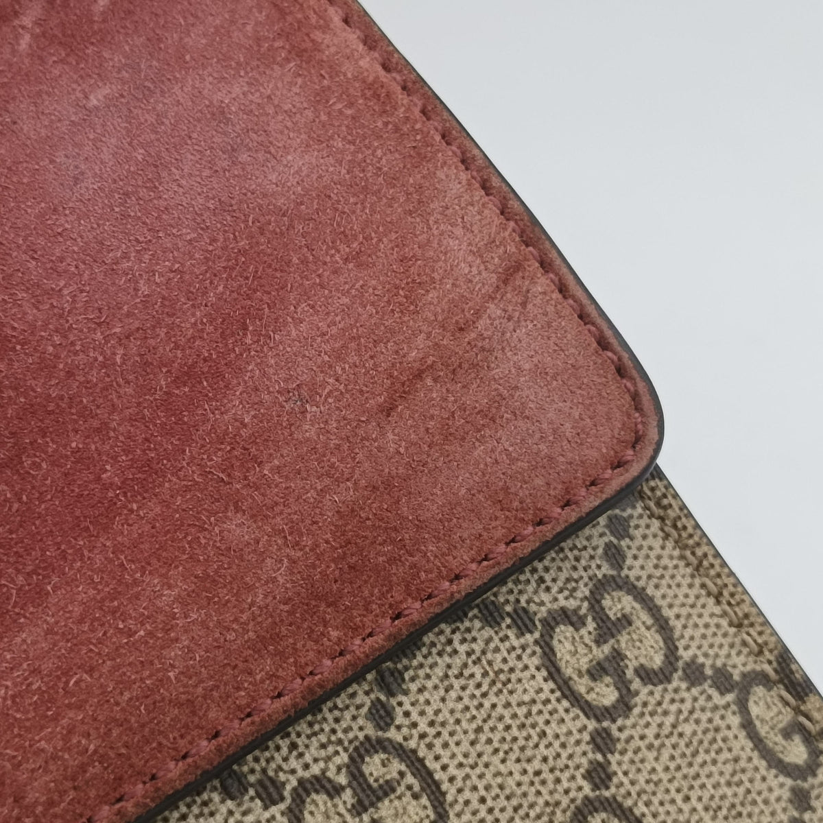 Pre-owned Gucci Dionysus beige×red×multi PVC coated canvas × suede 400249 shoulderbag | stylenewstar