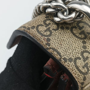 Pre-owned Gucci Dionysus beige×red×multi PVC coated canvas × suede 400249 shoulderbag | stylenewstar