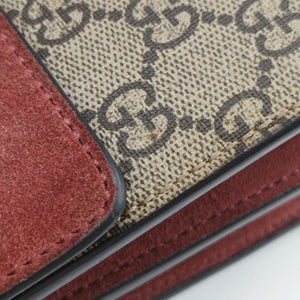 Pre-owned Gucci Dionysus beige×red×multi PVC coated canvas × suede 400249 shoulderbag | stylenewstar