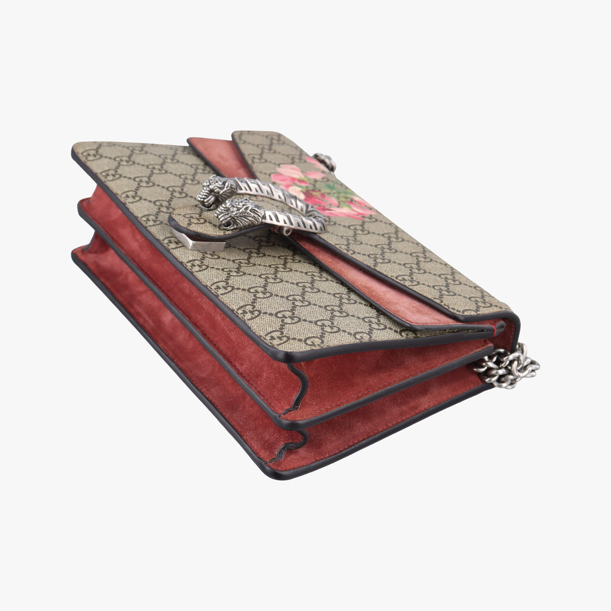 Pre-owned Gucci Dionysus beige×red×multi PVC coated canvas × suede 400249 shoulderbag | stylenewstar