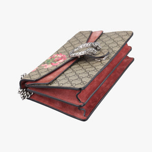 Pre-owned Gucci Dionysus beige×red×multi PVC coated canvas × suede 400249 shoulderbag | stylenewstar