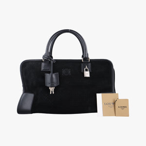 Secondhand Loewe Amazona Black Suede×leather  handbag | stylenewstar