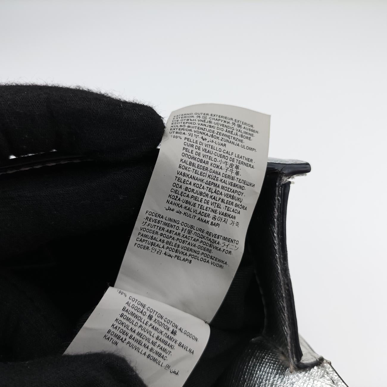 Pre-owned VERSUS Lion Head Silver Saffiano Leather  shoulderbag | stylenewstar