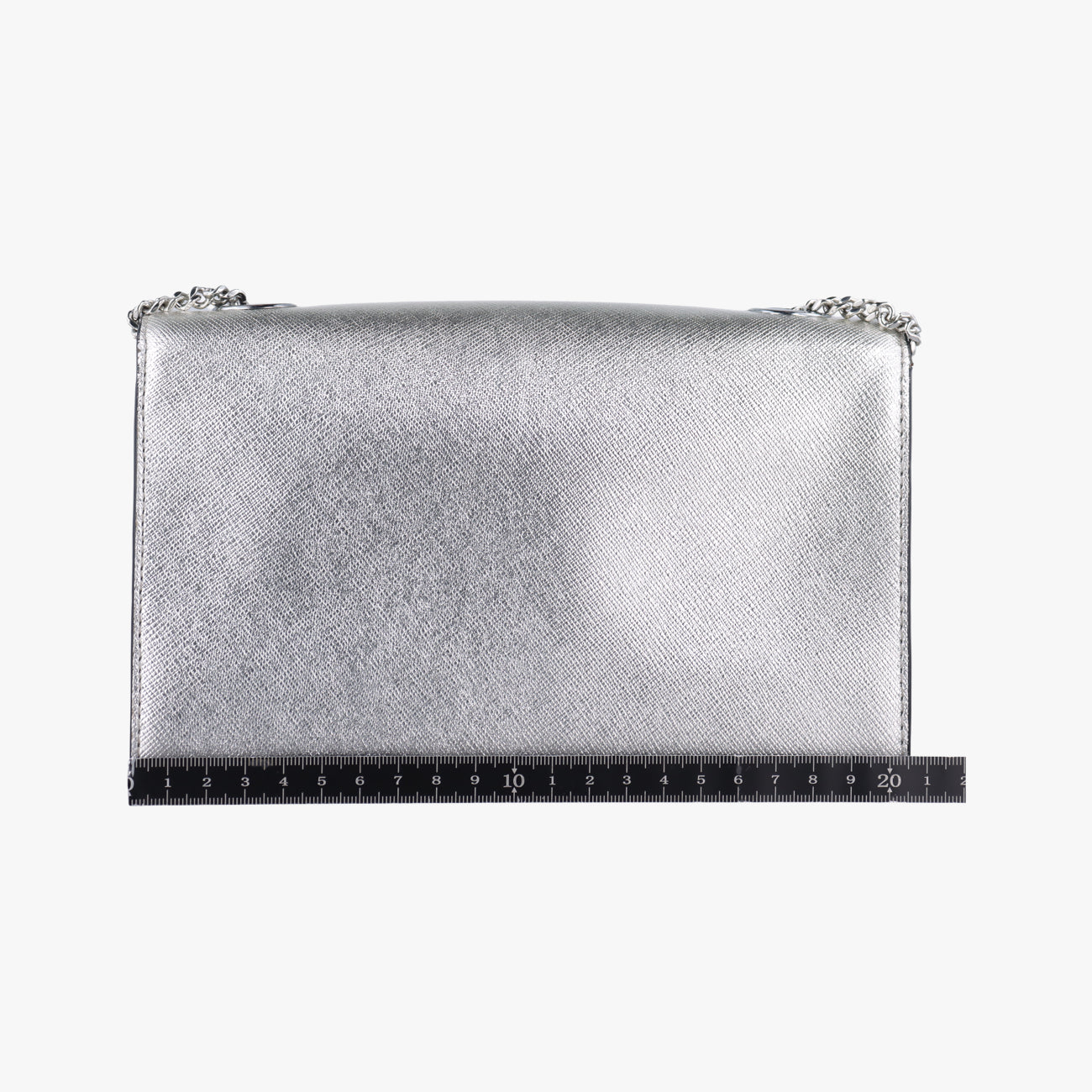 Pre-owned VERSUS Lion Head Silver Saffiano Leather  shoulderbag | stylenewstar