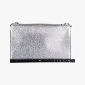 Pre-owned VERSUS Lion Head Silver Saffiano Leather  shoulderbag | stylenewstar