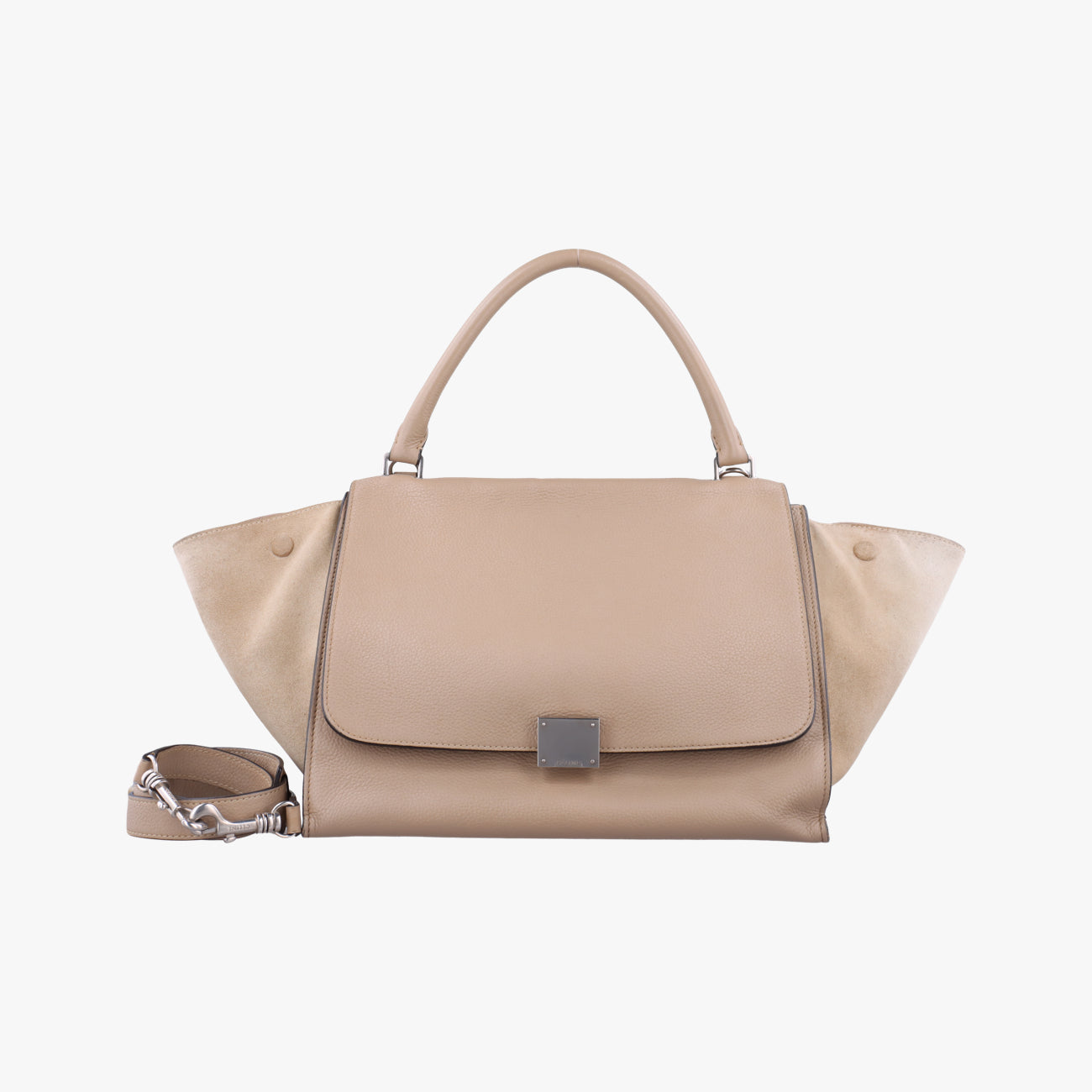 Pre-owned Celine Trapèze Beige Leather x suede  shoulderbag | stylenewstar
