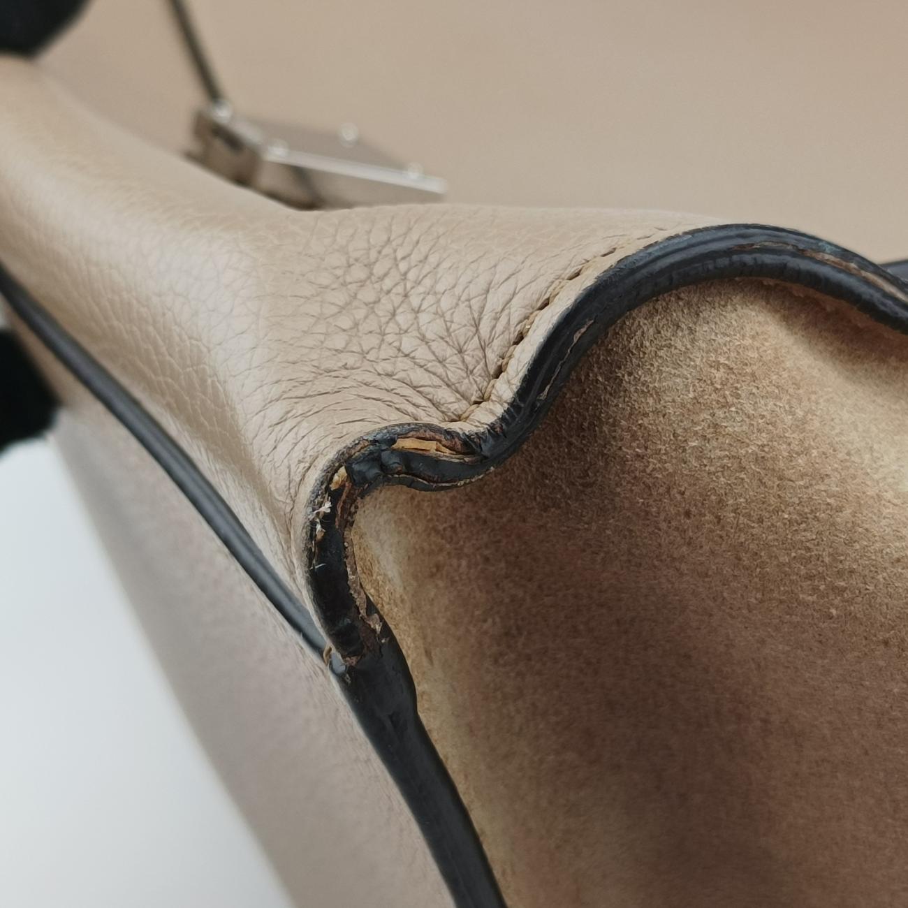 Pre-owned Celine Trapèze Beige Leather x suede  shoulderbag | stylenewstar