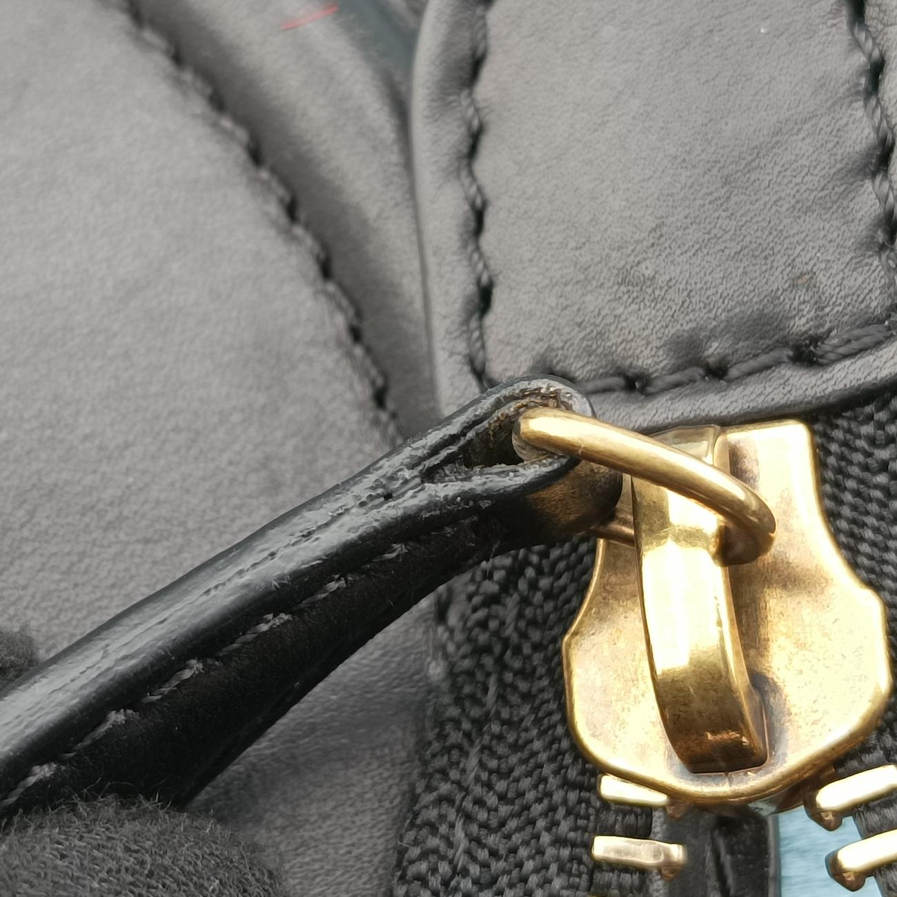 Luggage Mini Shopper Black x Blue x Red Leather x Ponyhair U-GA-0123