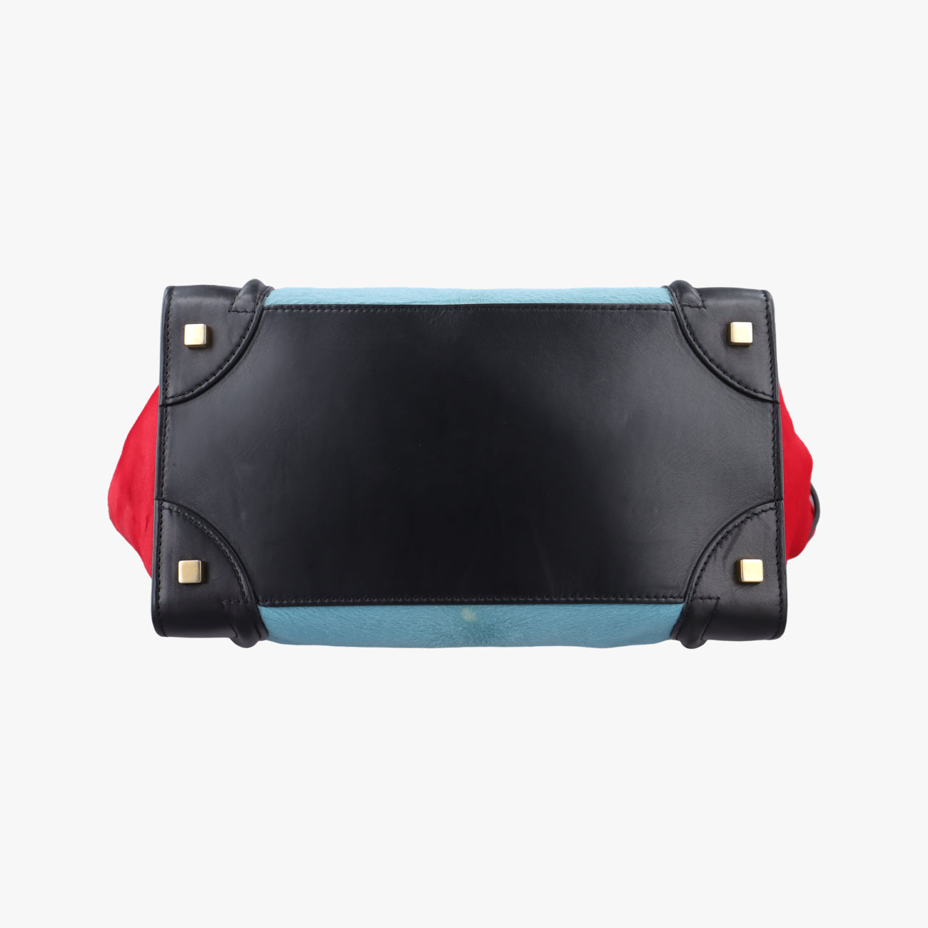 Luggage Mini Shopper Black x Blue x Red Leather x Ponyhair U-GA-0123