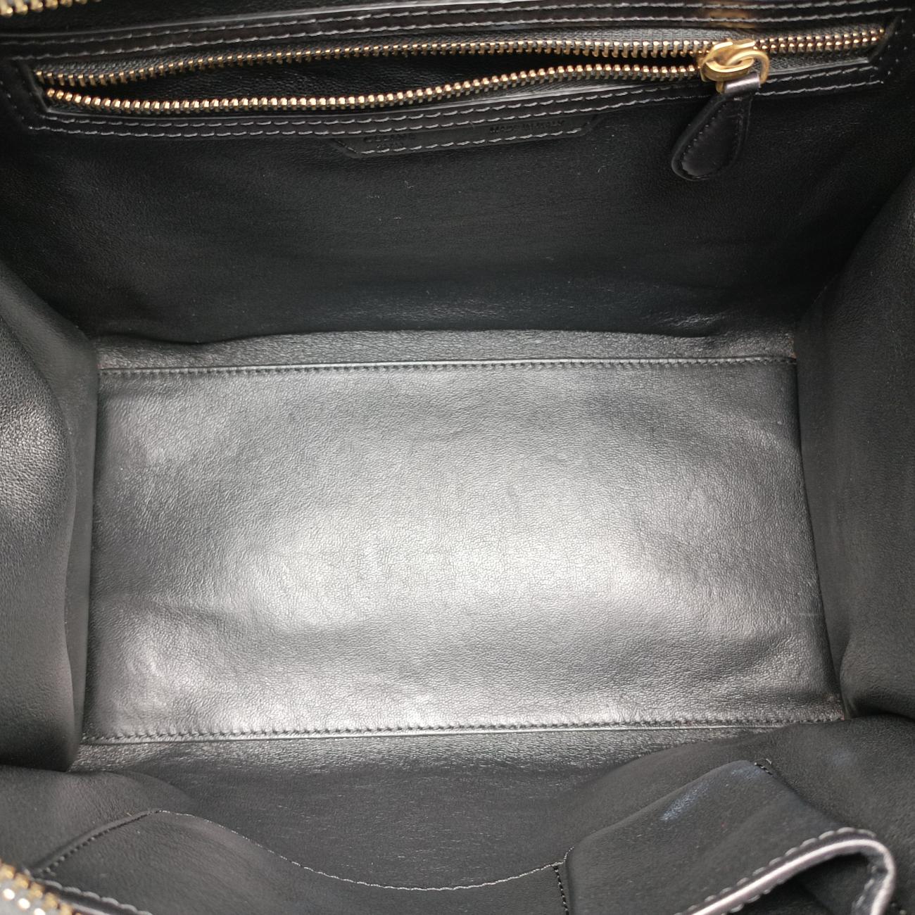 Luggage Mini Shopper Black x Blue x Red Leather x Ponyhair U-GA-0123