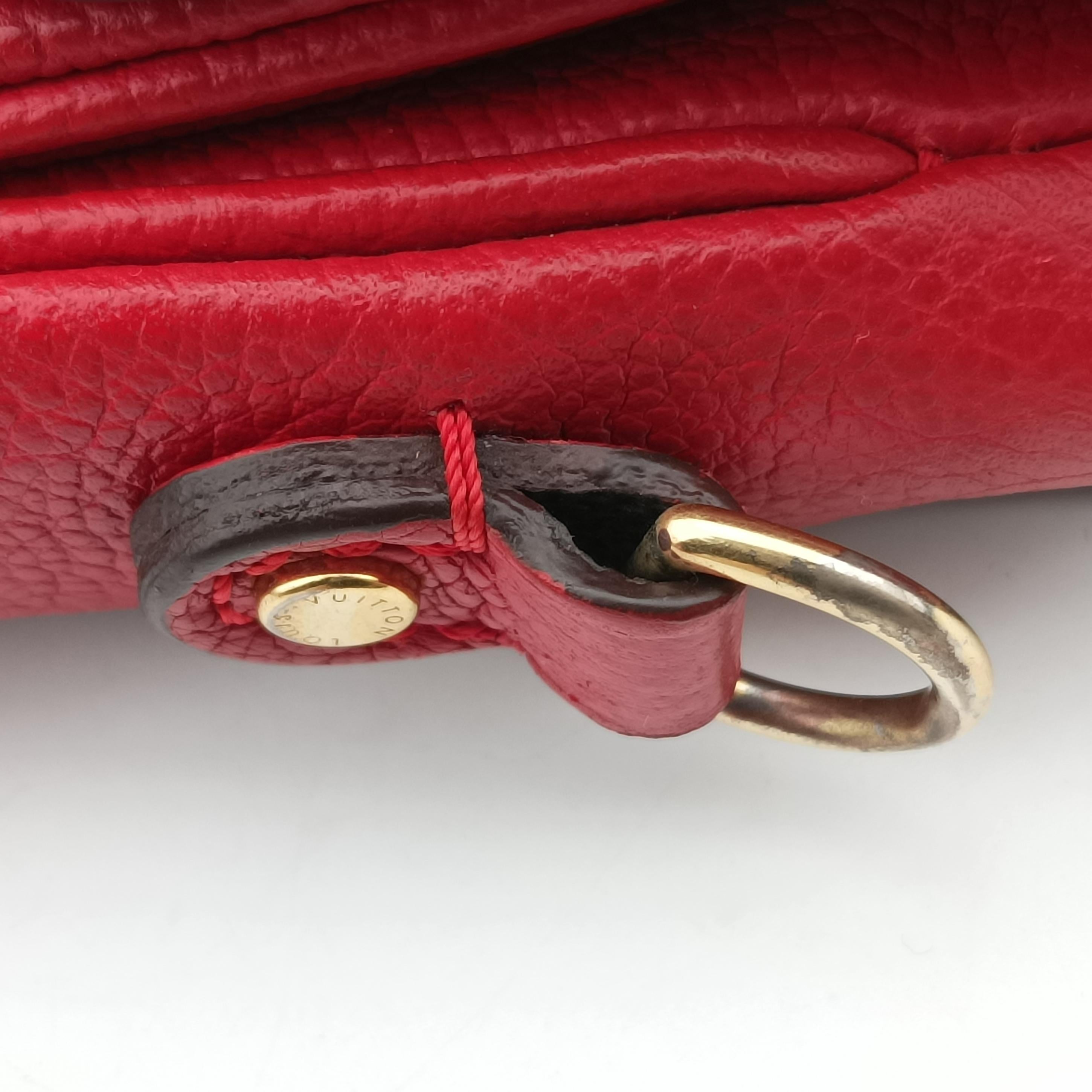 Pre-owned Louis Vuitton Pochette MéTIS MM Scarlet Red Monogram Empreinte M44155 shoulderbag | stylenewstar