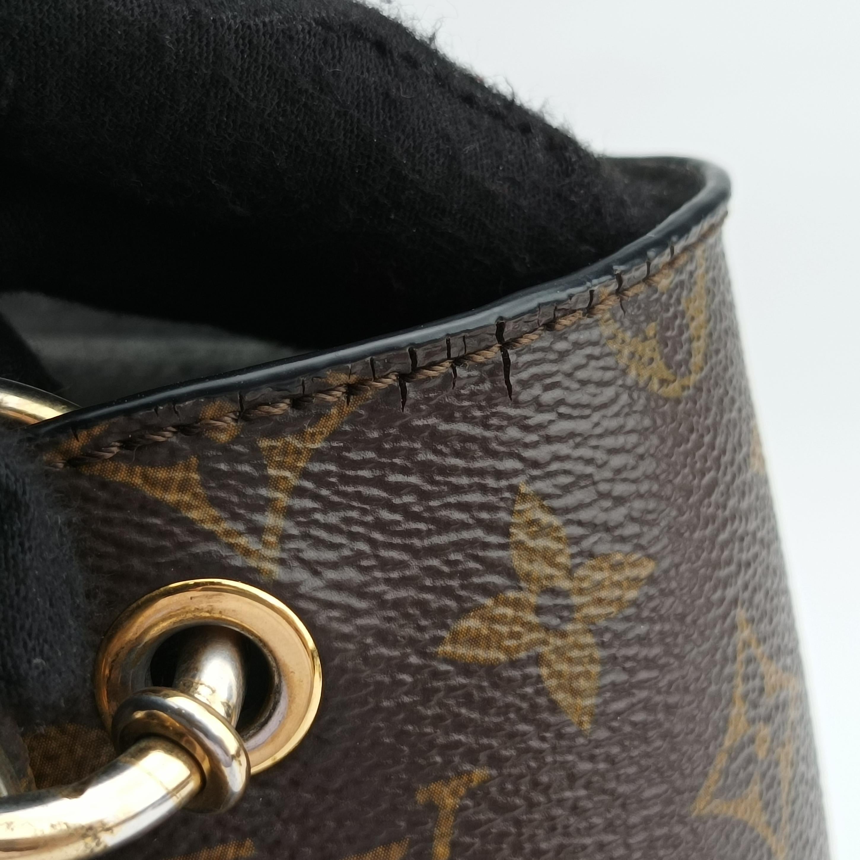 Pre-owned Louis Vuitton Flower Tote Brown Monogram canvas x calf leather M43550 shoulderbag | stylenewstar