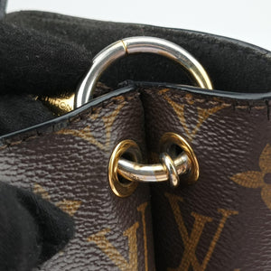 Pre-owned Louis Vuitton Flower Tote Brown Monogram canvas x calf leather M43550 shoulderbag | stylenewstar