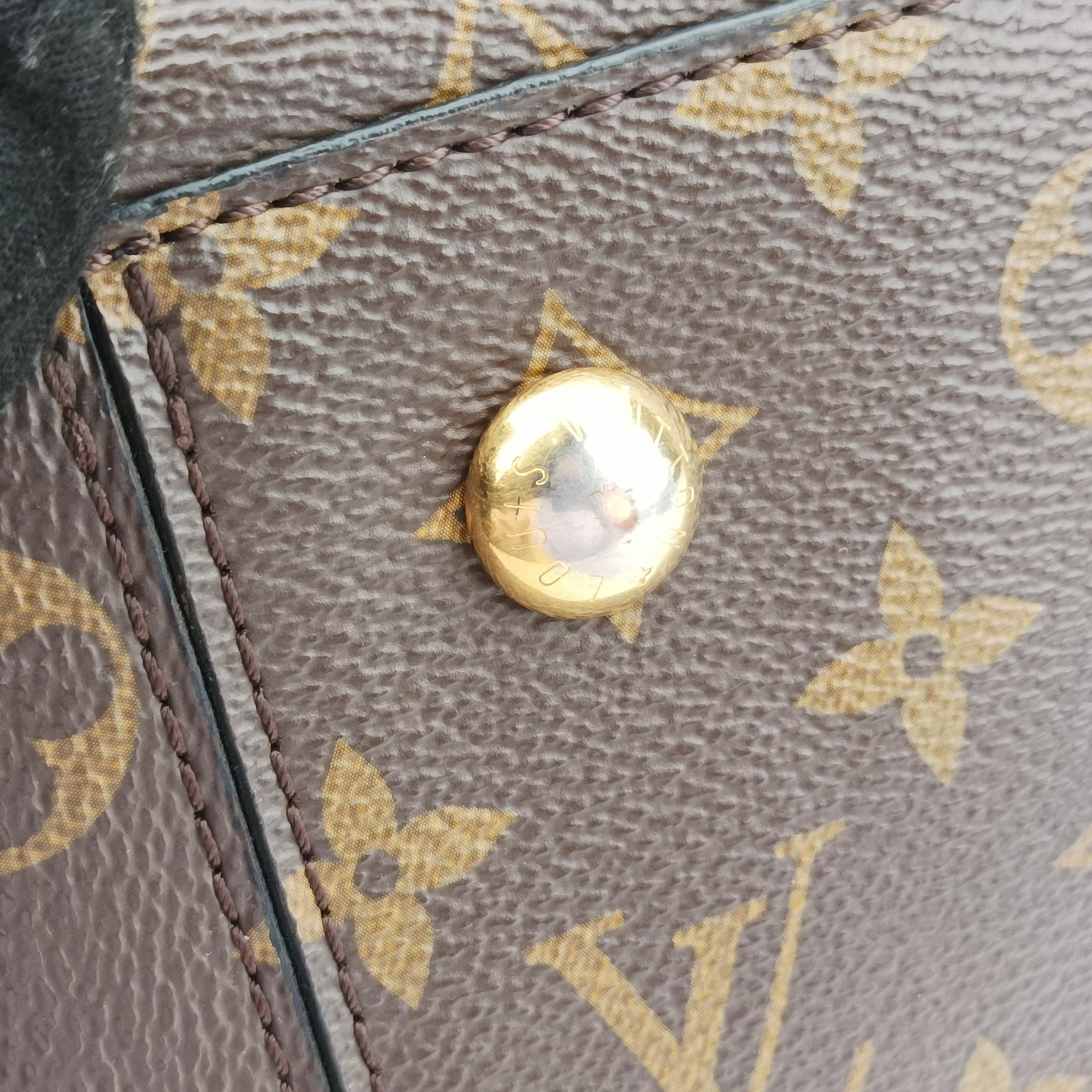 Pre-owned Louis Vuitton Flower Tote Brown Monogram canvas x calf leather M43550 shoulderbag | stylenewstar